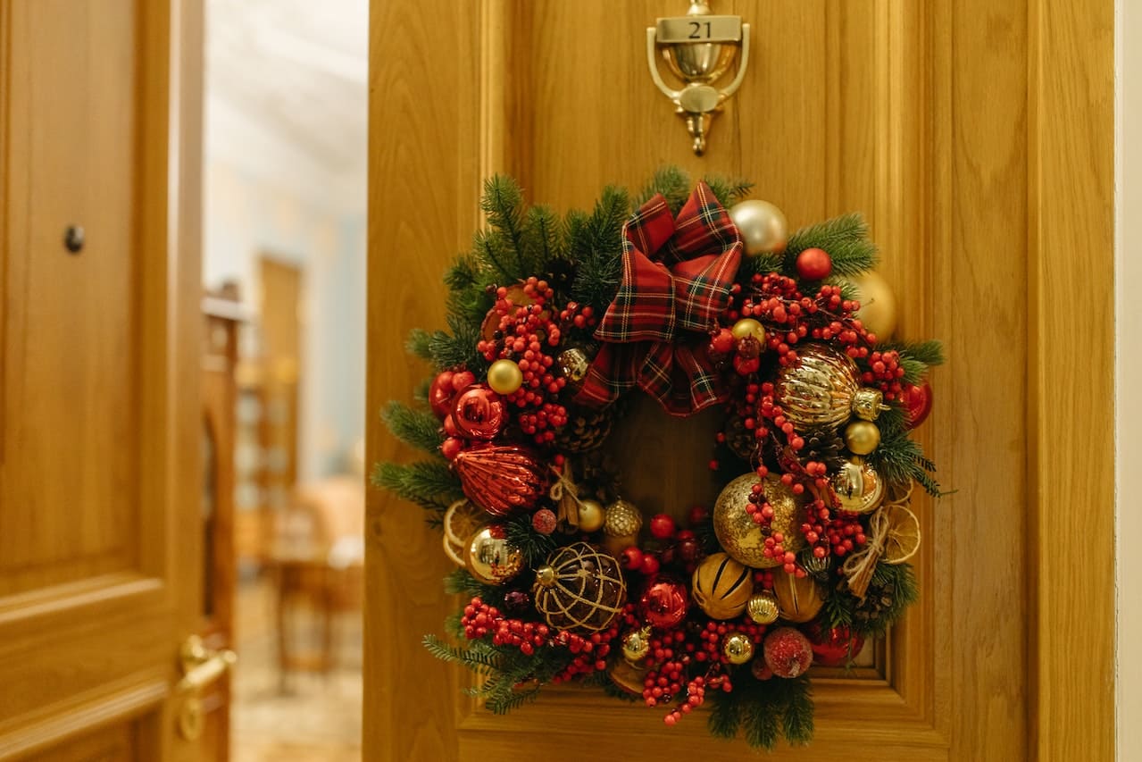 decoracion puerta para navidad